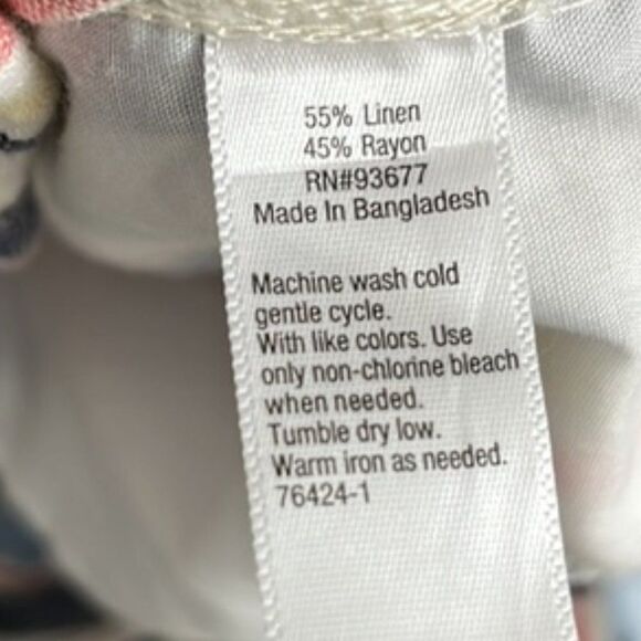 a.n.a Women's Chambray Striped Paperbag Waist Linen Skirt Coastal Grandma 12 - Picture 11 of 11